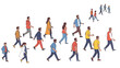 © Stock Image Zone - Vector illustration of a diverse crowd of people walking in an endless procession.