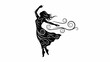 © Sumaiya - Graceful dancer in flowing dress expresses freedom and joy in a stylized silhouette
