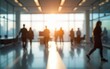 © Scott - Bright business workplace with people in walking in blurred motion in modern office space. High quality