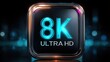 © Studio Zenith - Logo lumineux 8K Ultra HD avec effets néon sur fond technologique