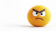 © Thanakit  - Angry cartoon face with raised eyebrows, yellow round shape, expressing frustration and emotion