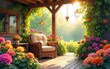 © Zoe - Summer array, vibrant colors, joyful scenes, cozy setting, inviting. High quality