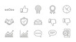 © Huzaifa - Set of fifteen gray line icons representing customer feedback quality assurance agreement time and analysis