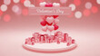 © ijaz - Valentine's Day Display: A captivating display features heart-shaped balloons, gift boxes, and a sign celebrating Valentine's Day, perfect for conveying feelings of love and affection.