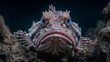 © yen  - Captivating close up of a cryptic scorpionfish peering from rocky underwater habitat