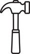 © Pixel With MH - Black outline claw hammer on white background on transparent background tool building