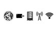 © ALVIN - Computer network server illustration set symbol with wireless router and network cable icon for internet web design