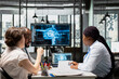© DC Studio - HR team uses AI and machine learning systems to scan and evaluate CVs, applying neural networks and smart software to support candidate selection after the recruitment interview process.