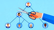 © Creative Workshop - Corporate restructuring layoff downsizing job cuts organizational chart severance management decision termination human resources business strategy team reduction personnel removal hierarchy change