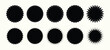 © MindVision - Vector Set of Black Circular Badges and Seals with Serrated, Scalloped, and Starburst Edges for Labels, Stickers, and Vintage Design