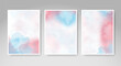 © REZI - Set of cards with bright colorful vector watercolor background. Design for your date, postcard, banner.