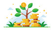 © Mdfahad - Cartoon money tree growing on coins, symbolizing financial growth