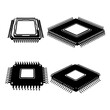 © Ishaq - Microcontroller, chip for motherboard or circuit board component, electronics part silhouette pack