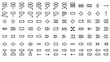 © Nining - Diverse collection of black outlined light gray flowchart symbols and arrows for process diagrams.
