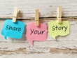 © Frederica Aban - Share your story inspirational message encouraging storytelling, personal experiences, communication, and community sharing.