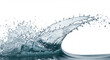 © Martin - Puissante vague d'eau cristalline �clatant avec clart� sur un fond blanc immacul� la lumi�re sublime la puret�. AI Generated
