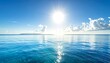 © Chaugnar - Sunny day over ocean, bright sun with reflective water