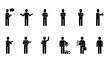 © Kaalia - Set of business people stick figures icons showing various gestures and actions in communication and work situations