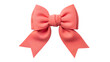 © Fatema - Elegant coral colored satin bow isolated on a solid black background for design elements