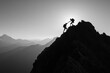 © Mykola - Dramatic mountaineering moment of trust and cooperation on a sunlit ridge