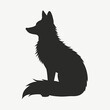 © Julia - Silhouette of fox sitting with a shaggy coat and pointed ears. This minimalist design showcases the elegance and grace of the animal, suitable for wildlife-related themes and artistic projects.