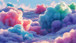 © Mst - Pastel colored clouds with sparkling glitter pink blue