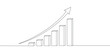 © Nipun - Minimalist line art drawing of a growing bar chart with an upward trend arrow, symbolizing business growth and success