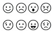 © Hanna - Set of eight cartoon emoji faces expressing various emotions