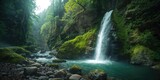 Bavarian Waterfalls with rocky and verdant landscape in Wimbacklamm, Nature Preservation Day