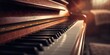 © AkuAku - Full view of an acoustic piano keyboard, highlighting key arrangement for musical composition, no holiday observance