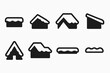 © May - Minimal Snowy Roof Icons. Snowy minimal rooftops. Filled icon set of snowy minimal rooftops: flat roof,
