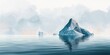 © -Quantum Pixels- - Iceberg background with water and sky, suitable for layout and text design, abstract watercolor pattern