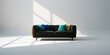 © ArtificialHorizons - Black sofa with pillows and blanket, suitable for interior styling, highlighting casual home furnishing, no holiday or observance
