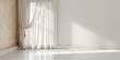 © vxnaghiyev - Room curtain illuminated by sunlight, serving as a background for interior design layout, daylight exposure