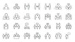 © Anisah - Business collaboration and team networking line icons showcasing cooperation, leadership, and