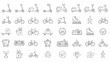 © Anisah - Collection of linear icons representing sustainable urban mobility and transportation alternatives