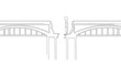 © Maryam - Precarious perch: A stick figure contemplates the abyss on a crumbling bridge