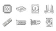 © Punduh - Computer hardware icons set processor hard drive memory graphics card