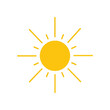 © Eka - Bright Yellow Sun with Radiant Rays Shining in Clear Blue Sky, Simple Icon