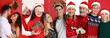 © New Africa - Christmas and winter holidays celebration. Photos of happy couples combined in collage