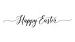 © Rima Akter - Easter sunday  a decorative happy easter text design in elegant black script on a plain white background surface