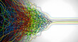 © SHARMIN - Tangled Colorful Wires Converging into Straight Lines on a White Background cables messy