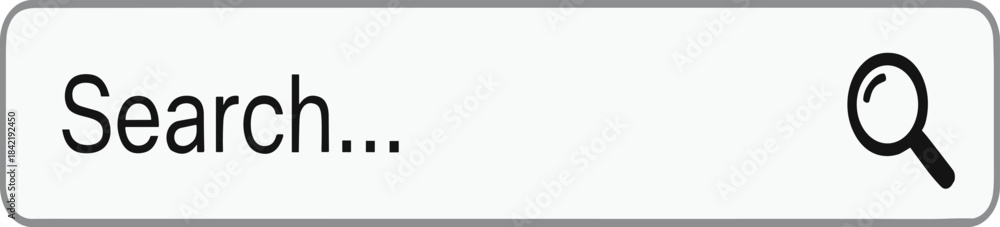 Search bar input field vector mockup magnifying glass icon UI UX web ...