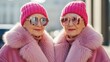 © VecorWing - Stylish senior woman wearing a pink outfit and oversized sunglasses