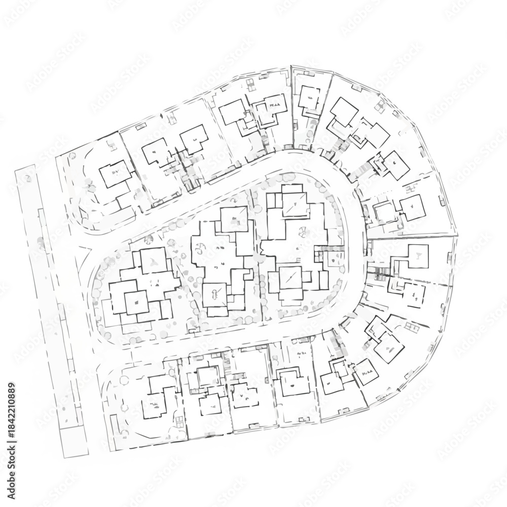 Architectural Floor Plan of a Residential Complex with Multiple Units ...