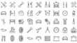 © Ronjite - Comprehensive automotive repair and car service line icons collection depicting various mechanic tools and garage equipment