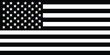 © Roksana  - Black and white american flag stars and stripes symbol icon graphic