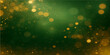 © FANUSH - Bright gold and green bokeh lights background with sparkle water drops on glass for a festive Christmas design