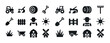 © Valentyna - Set of farm equipment and farmer icons in black silhouette style