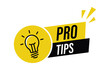 © Amir - Professional pro tips advice light bulb icon label banner graphic design vector illustration for business success